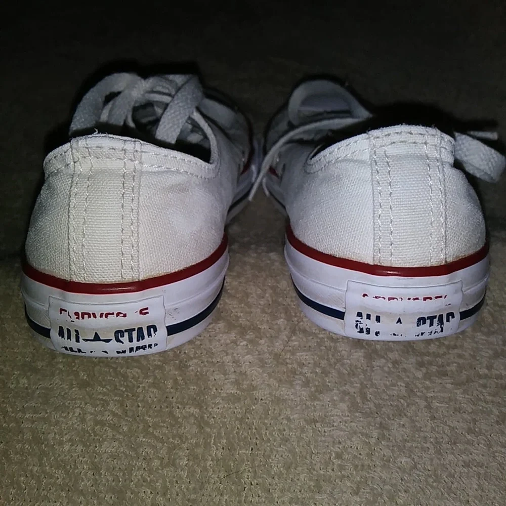 Converse low-top white sneakers size 3